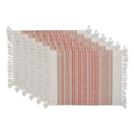 Pimento Striped Fringed Placemat - Set of 6