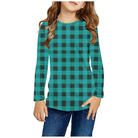 HAOTAGS Toddler Girls Boys T-shirts Plaid Shirt Crew Neck Long Sleeve Casual Fall Pullover Top Sky Blue 13 T
HAOTAGS Toddler Girls Boys T-shirts Plaid Shirt Crew Neck Long Sleeve Casual Fall Pullover Top Sky Blue 13 T