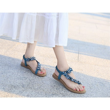 HIMIWAY Sandals Women Women s Sandals Women s Fashion Floral Crystal Elastic Band Flip Flops Wedge Sandals Beach Shoes Blue 40
HIMIWAY Sandals Women Women s Sandals Women s Fashion Floral Crystal Elastic Band Flip Flops Wedge Sandals Beach Shoes Blue 40