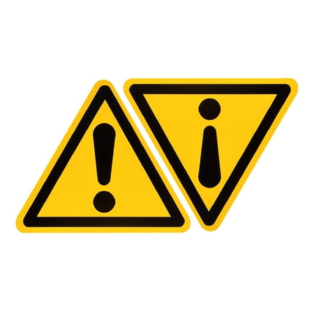 Uxcell Triangle Caution Warning Sign Self Adhesive 50mm/1.95inch 2Pcs