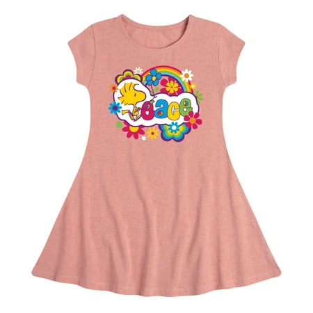 Peanuts - Peace Floral & Colorful Woodstock - Toddler & Youth Girls Fit & Flare Dress
Peanuts - Peace Floral & Colorful Woodstock - Toddler & Youth Girls Fit & Flare Dress