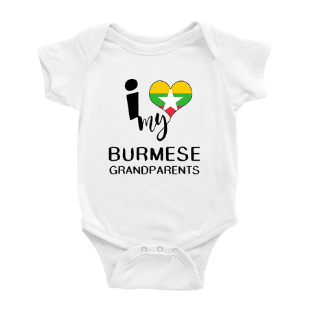 I Heart My Burmese Grandparents Myanmar Love Flag Newborn Clothes Outfits (White 12-18 Months)
I Heart My Burmese Grandparents Myanmar Love Flag Newborn Clothes Outfits (White 12-18 Months)