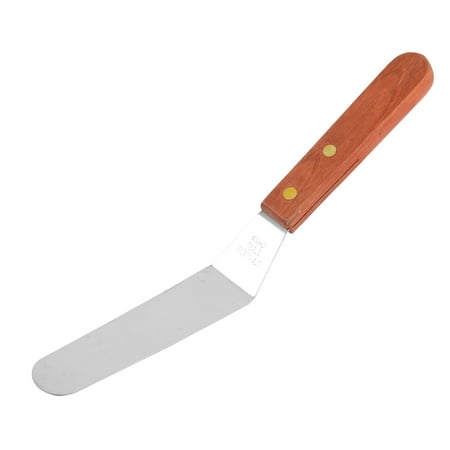 Cake Spatula Wood Handle Bending Cream Butter Smooth Flat Scraper 6