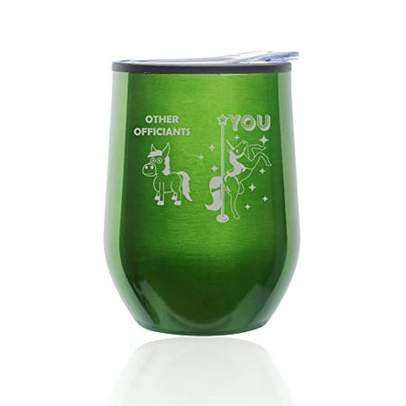 Stemless Wine Tumbler Coffee Travel Mug Glass with Lid Officiant Superstar Unicorn Funny (Green)
Stemless Wine Tumbler Coffee Travel Mug Glass with Lid Officiant Superstar Unicorn Funny (Green)