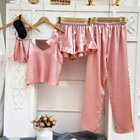Miayilima Pajama Sets For Women Five Piece Set Of Suspender Pajamas That Can Be Worn In Four Seasons Black Suspender Trousers Home Service Set Light And Comfortable Pajamas For Women Size S
Miayilima Pajama Sets For Women Five Piece Set Of Suspender Pajamas That Can Be Worn In Four Seasons Black Suspender Trousers Home Service Set Light And Comfortable Pajamas For Women Size S