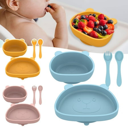 Evjurcn Baby Silicone Suction Plate for Toddlers Baby Spoon Fork Set Safe Self Feeding Training Divided Plate Utensils for Toddler Home
Evjurcn Baby Silicone Suction Plate for Toddlers Baby Spoon Fork Set Safe Self Feeding Training Divided Plate Utensils for Toddler Home