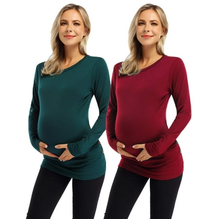 Maternity Shirt Side Button and Ruched Maternity Tunic Tops Maternity Short Sleeve T-Shirts (M Black&BW)
Maternity Shirt Side Button and Ruched Maternity Tunic Tops Maternity Short Sleeve T-Shirts (M Black&BW)