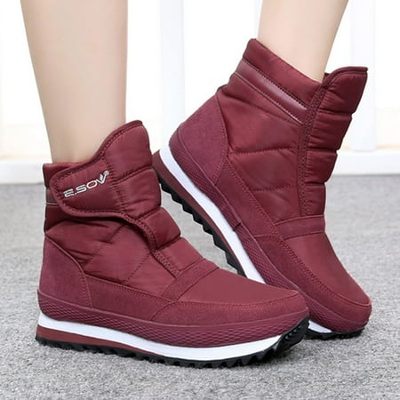 ZMHEGW Women Boots Snow Winter Ladies Warm Lined Booties Flat Outdoor Booties Boots Shoes