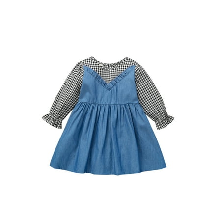 Fanvereka Toddler Baby Girl s Casual Long Puffe Sleeve Dress Plaid/Floral Stitching Round Neck A-line Sundress
Fanvereka Toddler Baby Girl s Casual Long Puffe Sleeve Dress Plaid/Floral Stitching Round Neck A-line Sundress