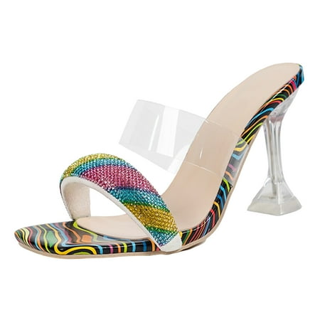 GYUJNB Women’s Square Toe Heels Sandals Clear Two Straps With Rhinestone Open Toe High Block Slip on Party Dress Heel Sandals White Size 8.5
GYUJNB Women’s Square Toe Heels Sandals Clear Two Straps With Rhinestone Open Toe High Block Slip on Party Dress Heel Sandals White Size 8.5
