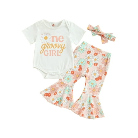 Toddler Baby Girl Clothes Birthday Outfit Groovy One/Two Print Romper Top Floral Bell Bottoms Set
Toddler Baby Girl Clothes Birthday Outfit Groovy One/Two Print Romper Top Floral Bell Bottoms Set