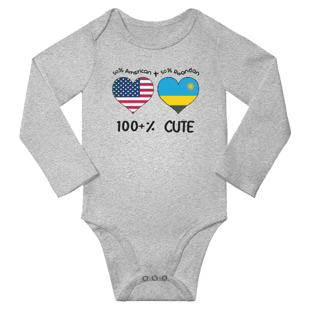 50% American + 50% Rwandan = 100+% Cute Baby Long Slevve Rompers Bodysuit (Gray 6-12 Months)
50% American + 50% Rwandan = 100+% Cute Baby Long Slevve Rompers Bodysuit (Gray 6-12 Months)