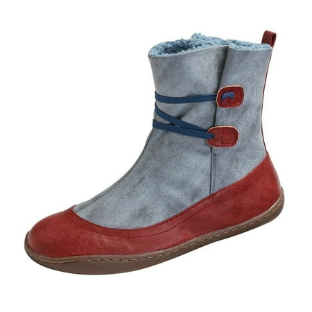 Wesracia Boots For Women Winter Boots Fashion Womens Flats Non-Slip Leather Lace-up Round Toe Casual Shoes Ankle Boots 
Wesracia Boots For Women Winter Boots Fashion Womens Flats Non-Slip Leather Lace-up Round Toe Casual Shoes Ankle Boots