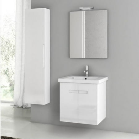 ACF by Nameeks ACF NY09-GW New York 24-in. Single Bathroom Vanity Set - Glossy White