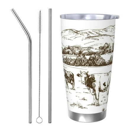 Ocsxa Cows Grazing On The Meadow 2 Pattern 20oz Travel Coffee Mug with Flip Lid Stainless Steel Insulated Insulated Coffee Mug Thermal Cup with Splash Proof Sliding Lid-Straw Three-piece Set
Ocsxa Cows Grazing On The Meadow 2 Pattern 20oz Travel Coffee Mug with Flip Lid Stainless Steel Insulated Insulated Coffee Mug Thermal Cup with Splash Proof Sliding Lid-Straw Three-piece Set