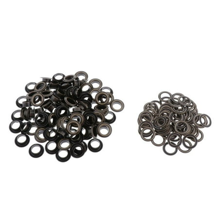 100 Pairs of Washers Eyelets Eyelets for Clothing Scrapbooking Bags - Black 10mm