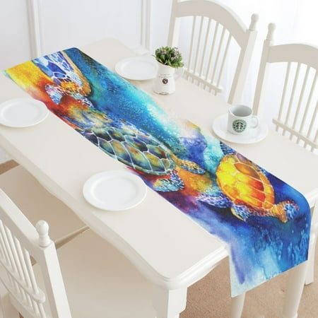 MYPOP Watercolor Sea Turtle Table Runner Placemat 16x72 inches Underwater World Ocean Creature Table Linen Cloth for Office Kitchen Dining Wedding Party Home Decor
MYPOP Watercolor Sea Turtle Table Runner Placemat 16x72 inches Underwater World Ocean Creature Table Linen Cloth for Office Kitchen Dining Wedding Party Home Decor