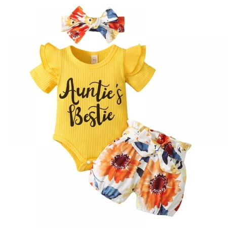 Newborn Infant Baby Girl Summer Outfit Short Sleeve Romper Shorts Headband Clothes Set
Newborn Infant Baby Girl Summer Outfit Short Sleeve Romper Shorts Headband Clothes Set