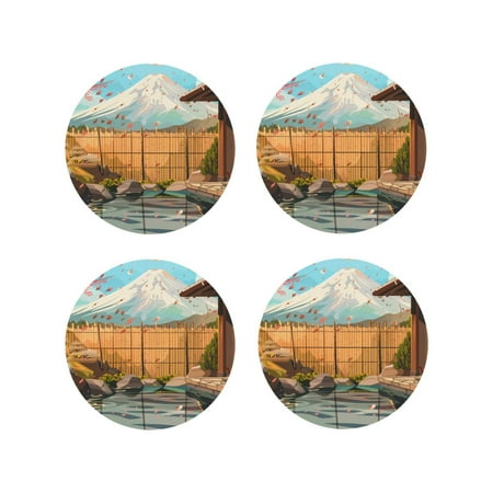 Leather Coasters Set of 4 - Tranquil Garden Landscape Lightweight Non-Slip Drink Coasters for Desk Anti-Scalding Desk Cup Coasters for Office Table Decor Round Shape
Leather Coasters Set of 4 - Tranquil Garden Landscape Lightweight Non-Slip Drink Coasters for Desk Anti-Scalding Desk Cup Coasters for Office Table Decor Round Shape