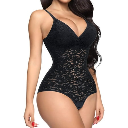 Molutan Women s Lace Bodysuit Shapewear Tummy Control Sleeveless V-Neck Tops Backless Camisole Jumpsuit Full Body Shaper
Molutan Women s Lace Bodysuit Shapewear Tummy Control Sleeveless V-Neck Tops Backless Camisole Jumpsuit Full Body Shaper