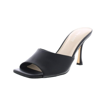 Nine West Womens Faux Leather Evening Slide Sandals
