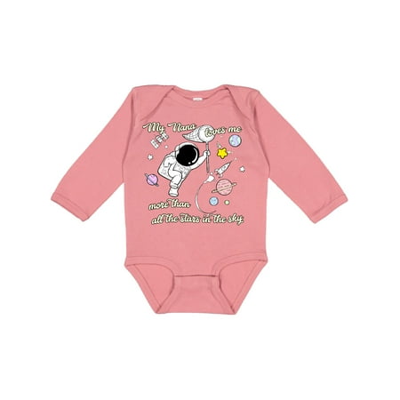Inktastic My Nana Loves Me Gift Baby Boy or Baby Girl Long Sleeve Bodysuit