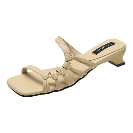 Youmylove Sandals Women Mid Heels High Heel Open Toe Roman Braided Mid Heel Outer Wear Sandals Summer Comfy Beach Outdoor Walking Footwear
Youmylove Sandals Women Mid Heels High Heel Open Toe Roman Braided Mid Heel Outer Wear Sandals Summer Comfy Beach Outdoor Walking Footwear