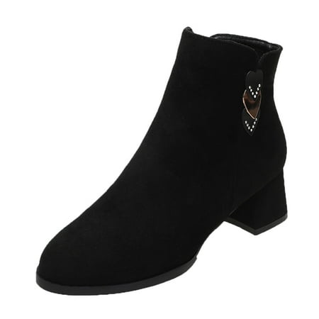 Suede Boots for Women with Zipper Fashion Women Flock Solid color Autumn Thick Sole Square Heels Zipper Short Booties Round Toe Shoes Black 1
Suede Boots for Women with Zipper Fashion Women Flock Solid color Autumn Thick Sole Square Heels Zipper Short Booties Round Toe Shoes Black 1