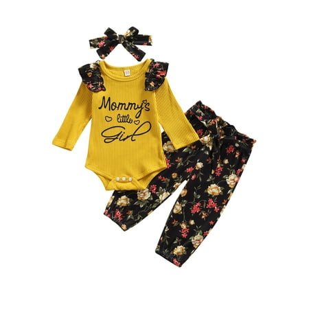 TheFound 3Pcs Newborn Baby Girl Clothes Ruffle Long Sleeve Romper Bodysuit+Floral Pants+Headband Fall Winter Outfits
TheFound 3Pcs Newborn Baby Girl Clothes Ruffle Long Sleeve Romper Bodysuit+Floral Pants+Headband Fall Winter Outfits