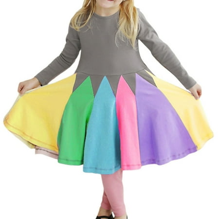 Girls Long Sleeve Dress Spring Rainbow Soft Twirly Stretchy Casual Dress for Girls 12M - 5 Years
Girls Long Sleeve Dress Spring Rainbow Soft Twirly Stretchy Casual Dress for Girls 12M - 5 Years
