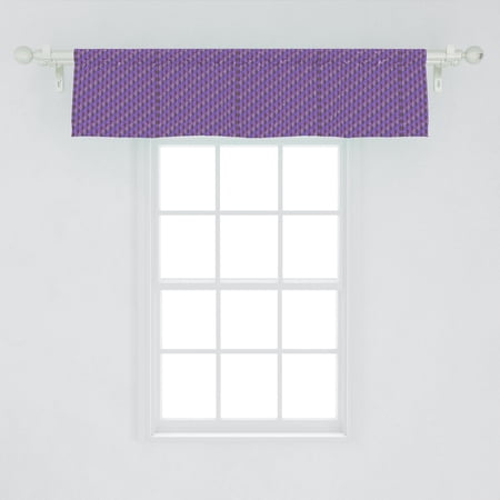Earth Tones Window Valance, Lozenge Pattern in Patchwork Style Striped and Floral Rhombus Brown Shades, Curtain Valance for Kitchen Bedroom Decor with Rod Pocket, by Ambesonne