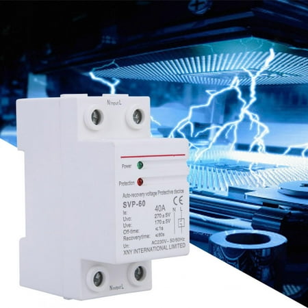 Fyydes Overvoltage Protector Voltage Protective Device 230V 40A Automatic Recovery Overvoltage&Undervoltage Protection Device DIN Rail Mount Protector
Fyydes Overvoltage Protector Voltage Protective Device 230V 40A Automatic Recovery Overvoltage&Undervoltage Protection Device DIN Rail Mount Protector