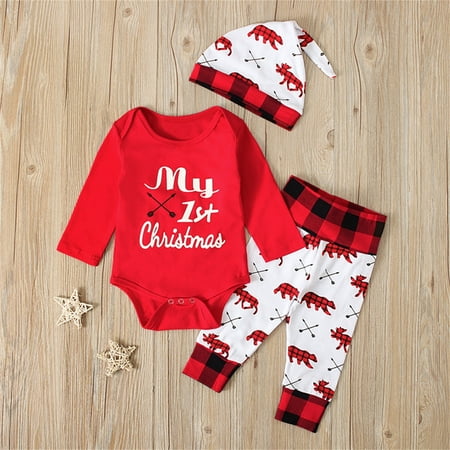 Yubatuo 3Pcs Infant Baby Boys Girls Christmas Cartoon Printing Romper+Pants+Hat Outfits Set Red 80
Yubatuo 3Pcs Infant Baby Boys Girls Christmas Cartoon Printing Romper+Pants+Hat Outfits Set Red 80