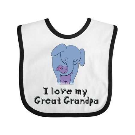 Inktastic I Love My Great Grandpa Elephant Gift Baby Boy or Baby Girl Bib