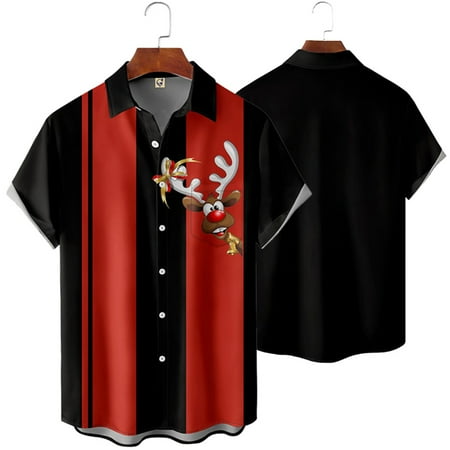 MLFU Men s Santa Claus Party Tropical Ugly Hawaiian Christmas Shirts