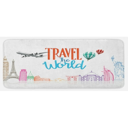 Saying Kitchen Mat Travel the World Lettering Around Globe Landmarks Balloons Work of Art Image Plush Decorative Kitchen Mat with Non Slip Backing 47 X 19 Multicolor by Ambesonne
Saying Kitchen Mat Travel the World Lettering Around Globe Landmarks Balloons Work of Art Image Plush Decorative Kitchen Mat with Non Slip Backing 47 X 19 Multicolor by Ambesonne