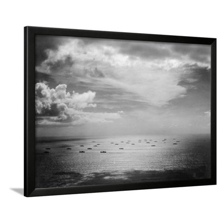 Convoy of Military Warships Framed Print Wall Art
