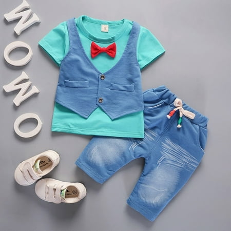 QWERTYU Toddler Baby Child Children Kids Clothing Set Summer Short Sleeve Outfits T Shirts and Jean Pants Set for Boy 1Y-4Y
QWERTYU Toddler Baby Child Children Kids Clothing Set Summer Short Sleeve Outfits T Shirts and Jean Pants Set for Boy 1Y-4Y