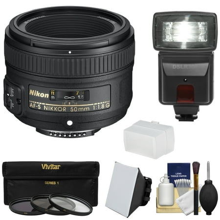 Nikon 50mm f\/1.8G AF-S Nikkor Lens with 3 Filters + Flash & 2 Diffusers + Kit for D3200, D3300, D5300, D5500, D7100, D7200, D750, D810 Cameras Nikon 50mm f\/1.8G AF-S Nikkor Lens with 3 Filters + Flash & 2 Diffusers + Kit for D3200, D3300, D5300, D5500, D7100, D7200, D750, D810 Cameras