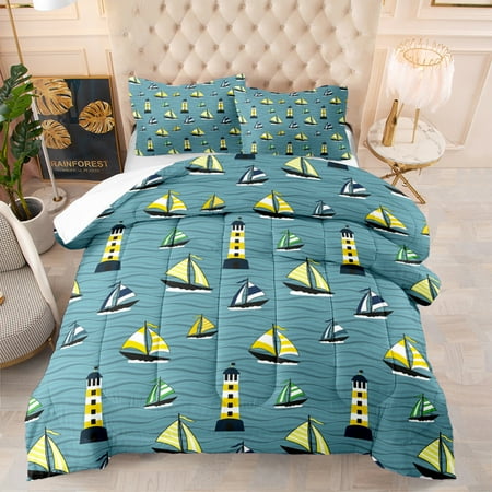 3d Digital Printing Sailboat Feather Silk Cotton Is A Minimum Order