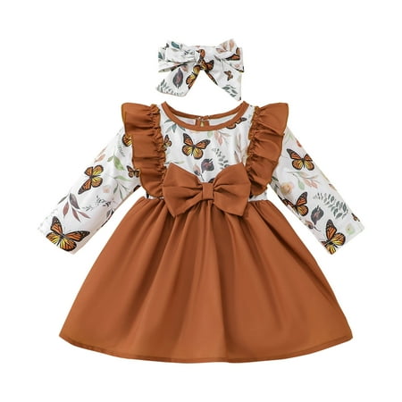 Juebong Dress Deals Toddler Kids Baby Girls Fashion Cute Long Sleeve Butterfly Flowers Pattern Ruffles Bow Dress Headdress Suit
Juebong Dress Deals Toddler Kids Baby Girls Fashion Cute Long Sleeve Butterfly Flowers Pattern Ruffles Bow Dress Headdress Suit
