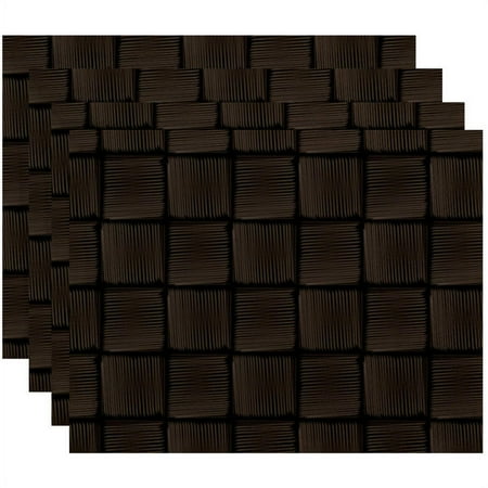 Simply Daisy 18 x 14 Basketweave Geometric Print Placemats Set of 4