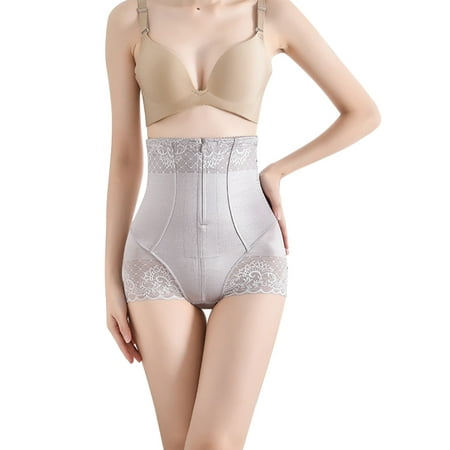 

Women S High Waist Abdominal Lifting Shaping Waistband Postpartum Shapewear Pants To Collect The Stomach Three Rows Of Zipper Abdominal Pants Size XXL