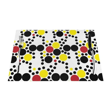 ZNDUO Placemats 1 PCS Heat Resistant Stain Resistant Woven PVC Insulation Placemats Durable Washable Elegant Table Mats for Dining-Geometric Circle Point 18 x12
ZNDUO Placemats 1 PCS Heat Resistant Stain Resistant Woven PVC Insulation Placemats Durable Washable Elegant Table Mats for Dining-Geometric Circle Point 18 x12