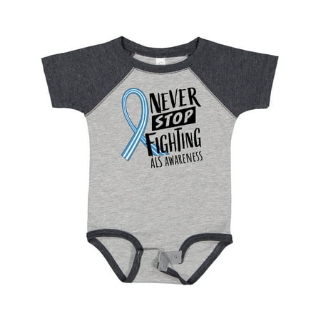 Inktastic Never Stop Fighting ALS Awareness Gift Baby Boy or Baby Girl Bodysuit
Inktastic Never Stop Fighting ALS Awareness Gift Baby Boy or Baby Girl Bodysuit