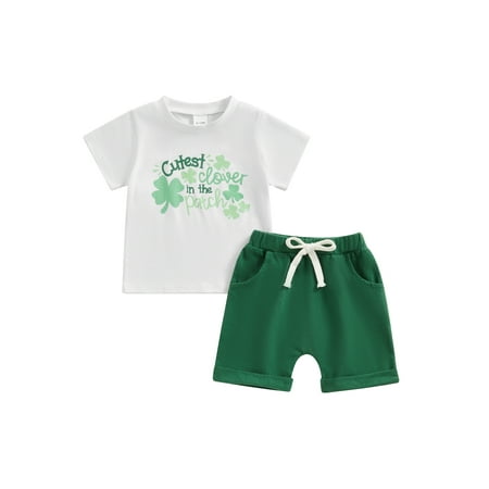 Qtinghua Infant Toddler Baby Boys St. Patrick s Day Outfits Letter Clover Print Short Sleeve T-Shirt and Elastic Shorts Clothes Green 3-4 Years
Qtinghua Infant Toddler Baby Boys St. Patrick s Day Outfits Letter Clover Print Short Sleeve T-Shirt and Elastic Shorts Clothes Green 3-4 Years