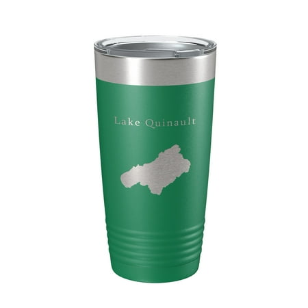 Lake Quinault Map Tumbler Travel Mug Insulated Laser Engraved Coffee Cup Washington 20 oz Green
