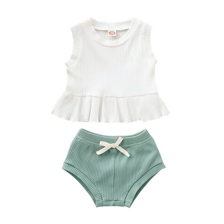 Newborn Infant Baby Girls Summer Solid Ribbed Vest Ruffled Tops Shorts Set Outfits Fashion Children s Suit
Newborn Infant Baby Girls Summer Solid Ribbed Vest Ruffled Tops Shorts Set Outfits Fashion Children s Suit
