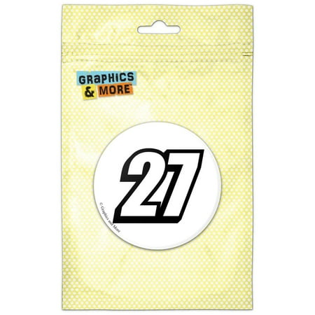 27 Number Twenty Seven Refrigerator Button Magnet