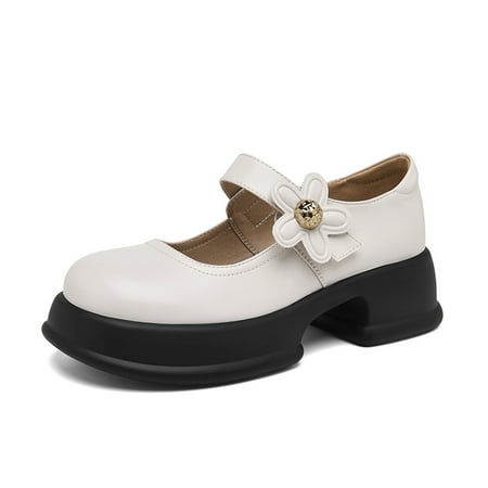 Women‘s Flower Decor Mary Jane Shoes Solid Color Platform Chunky Heeled Shoes Vintage Style Round Toe Shoes
Women‘s Flower Decor Mary Jane Shoes Solid Color Platform Chunky Heeled Shoes Vintage Style Round Toe Shoes